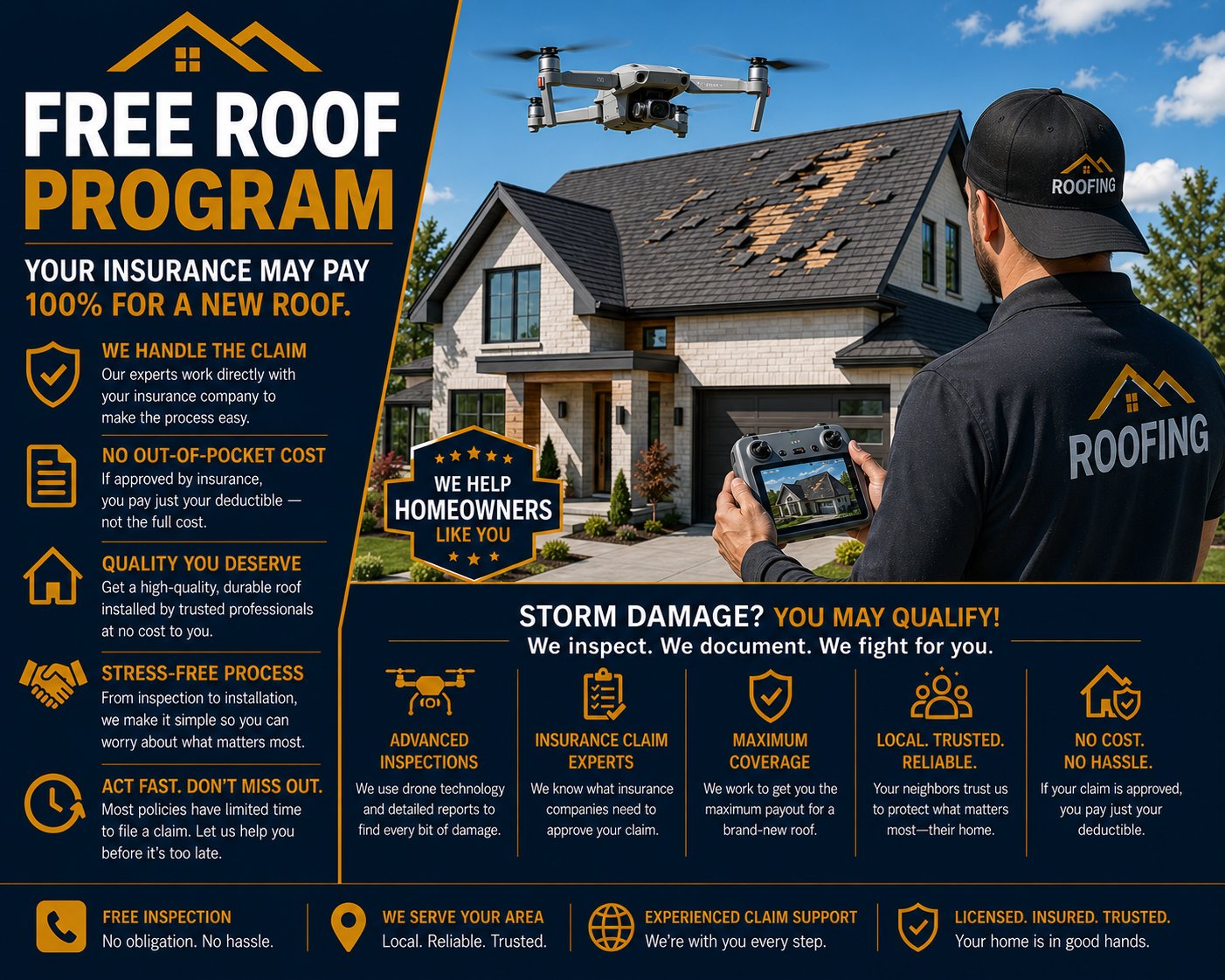 FREE ROOF Program El Segundo insurance claim assistance
