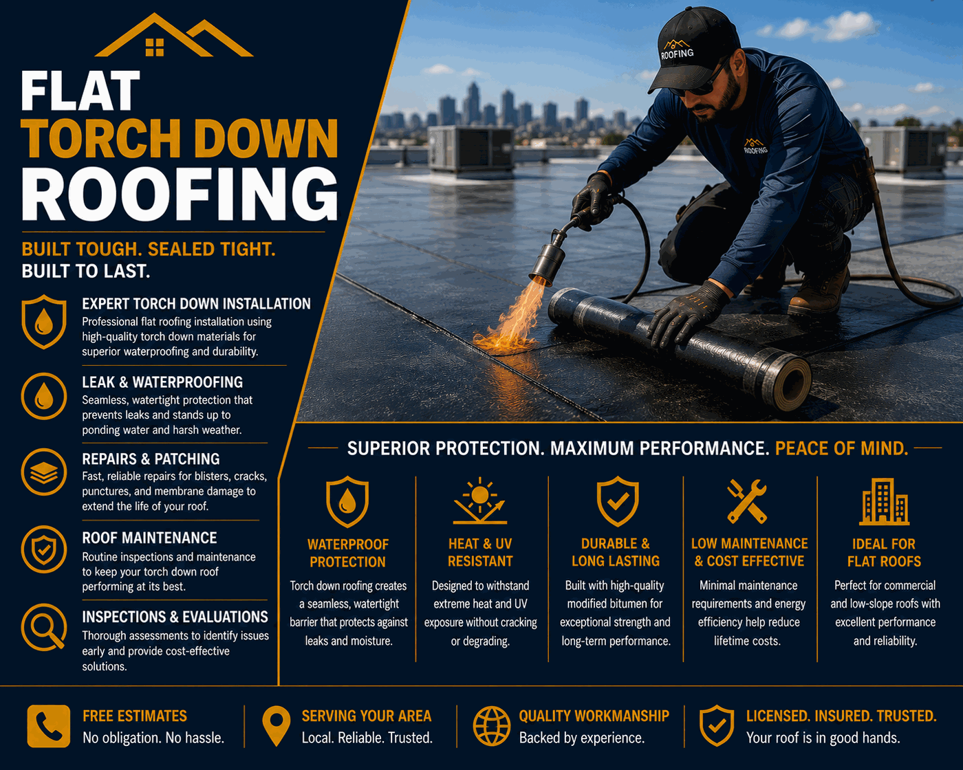 Flat Torch Down Roofing Whittier ​